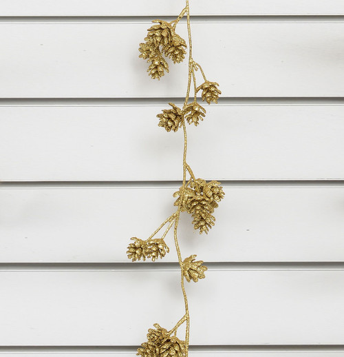 120cm Glitter Cone Garland Gold
