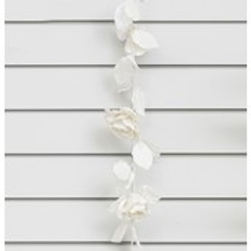 120cm Glitter Rose Garland White