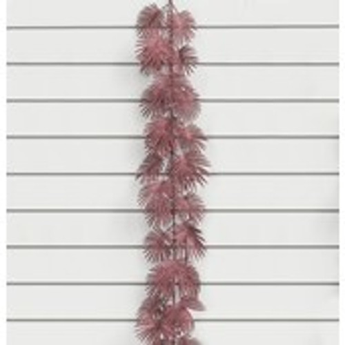 6ft Glitter Fern Garland Burgundy