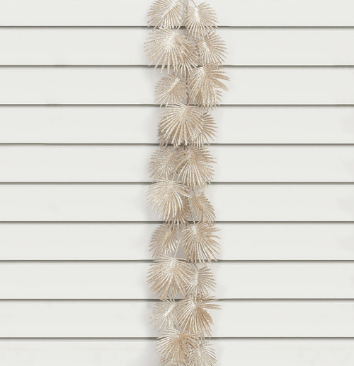 6ft Glitter Fern Garland Champagne