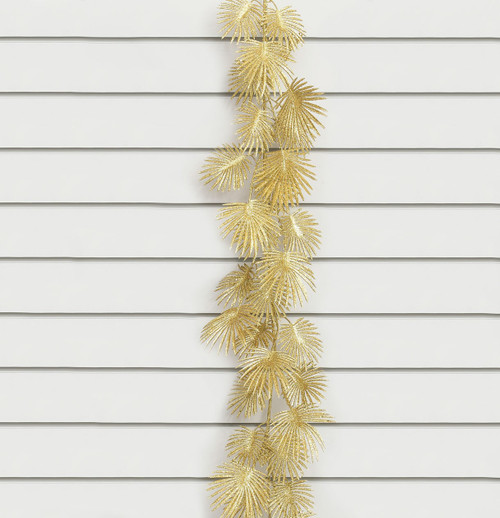 6ft Glitter Fern Garland Gold