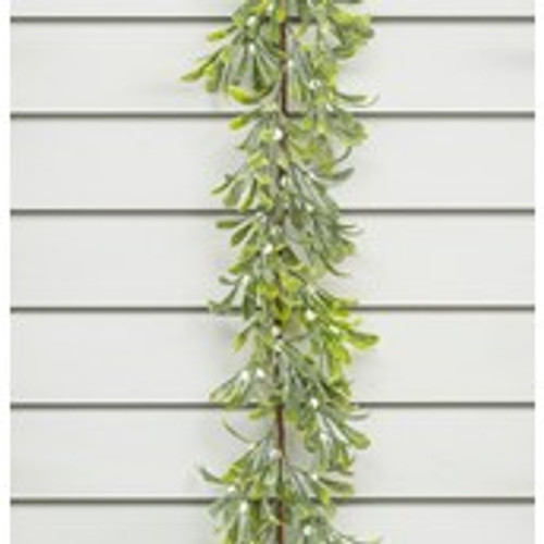 180cm Mistletoe/Berry Garland Grn