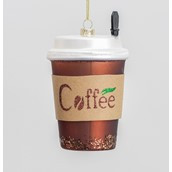 13cm Glass Coffee Decoration 2Ass