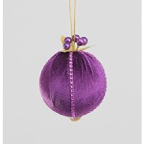 100mm Fabric/Bead Ball Dec Purple