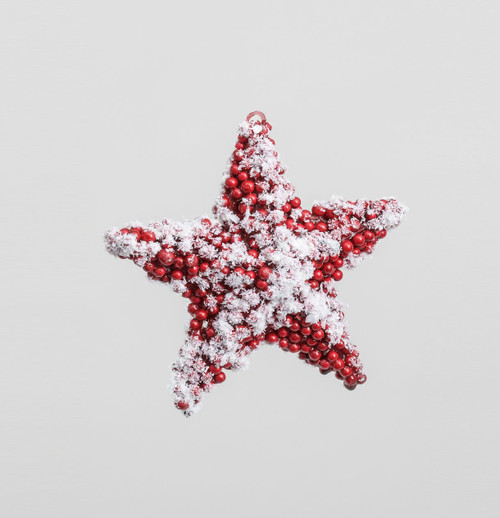 10cm Frosted Berry Star Red