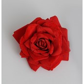 19cm Velvet Rose w/Clip Red