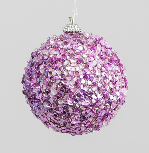80mm Glitter/Sequin Ball Pink