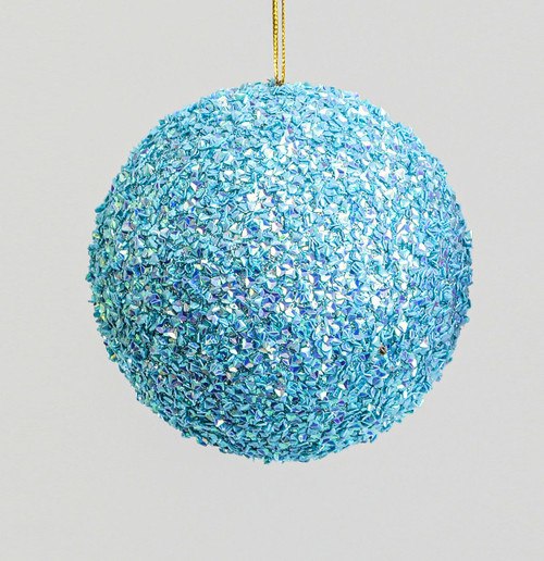 100mm Glitter/Gem Ball Aqua