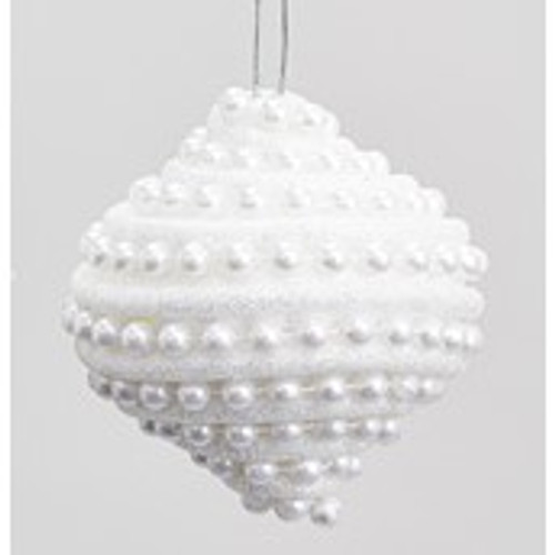 9cm Onion Decoration w/Bead White