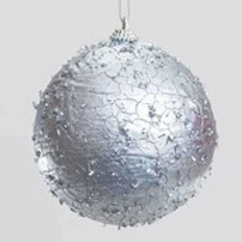 10cm Crackle Ball Decoration Silve