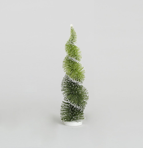 40cm Glitter Spiral Tree Green