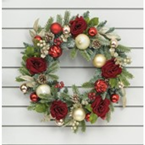 60cm Rose/Ball Wreath