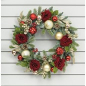 60cm Rose/Ball Wreath
