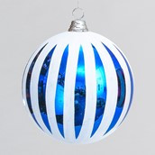 15cm Stripe Ball Dec Dk Blue/White
