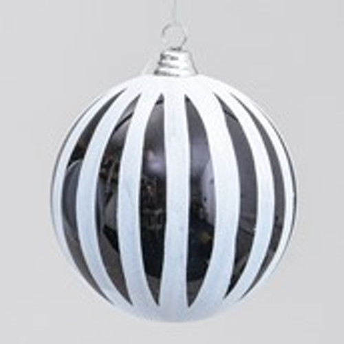 15cm Stripe Ball Dec Blk/White