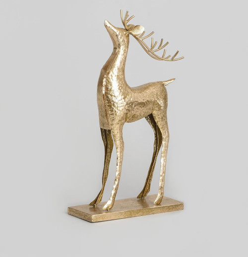 49cm Metal Reindeer Ornament Gold