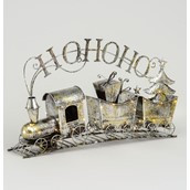 83cm Metal Train HoHoHo Silver