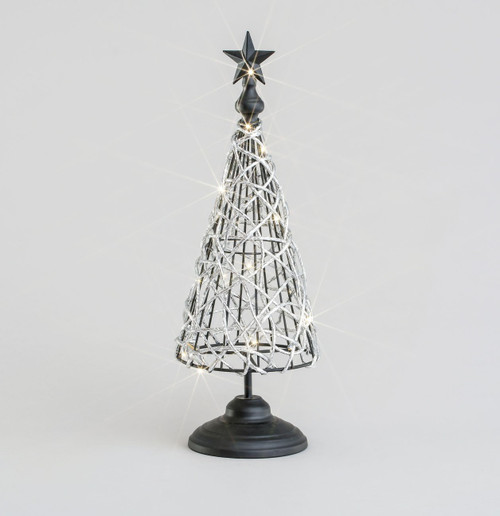 54cm Cone Tree w/Star Orn LED