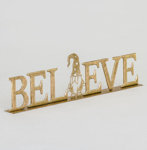 63cm Metal 'Believe' Ornament Gold