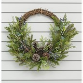 76cm Pine/Blueberry/Cone Wreath