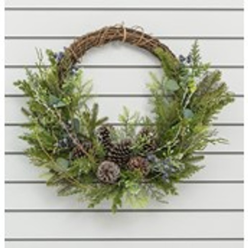 76cm Pine/Blueberry/Cone Wreath