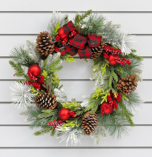 56cm Cone/Berry/Ball Wreath