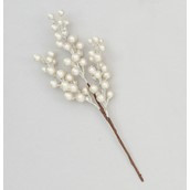 34cm Berry/Sequin Spray White