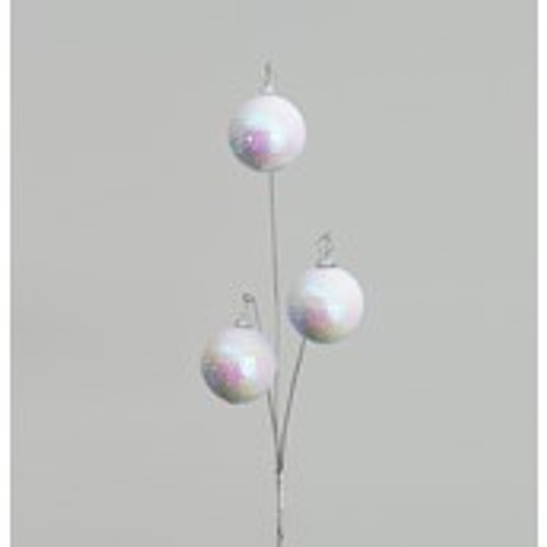 72cm Sequin Ball x3 Spray White