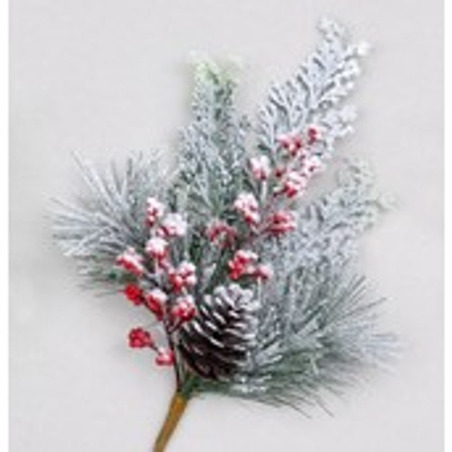 36cm Flock Cone/Leaf/Berry Pick