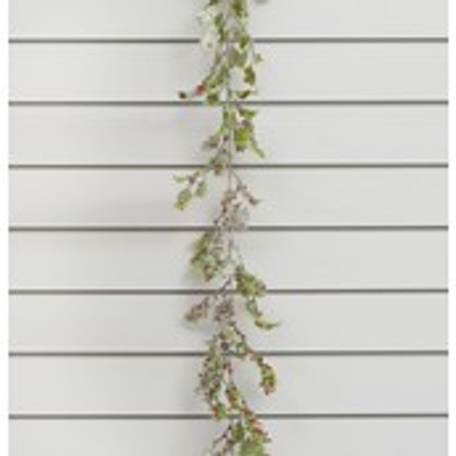 6ft Frosted Holly/Berry Garland