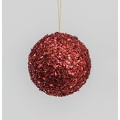 100mm Sequin Ball Decoration Red