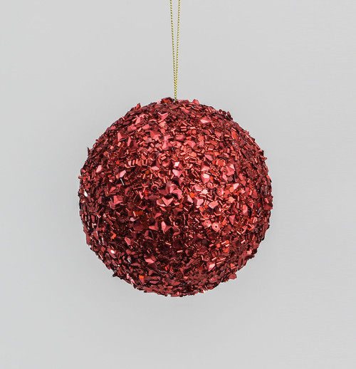 100mm Sequin Ball Decoration Red