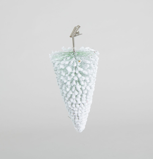 14cm Flocked Xmas Tree Decoration