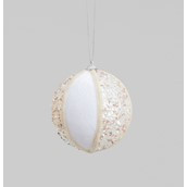 100mm Ball Decoration White/Rose