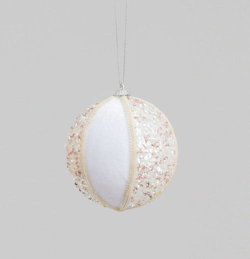 100mm Ball Decoration White/Rose