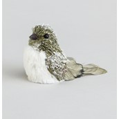12cm Fabric Bird w/Birch/Clip