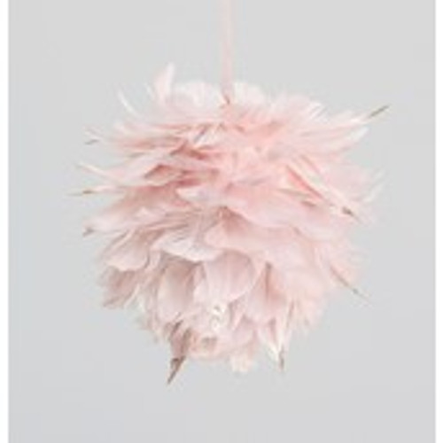 16cm Feather Ball Decoration Pink