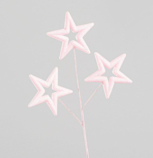 56cm Glitter Star x3 Spray Pink