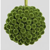 10cm Fabric Cluster Ball Dec Green