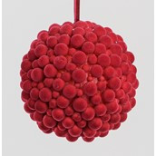10cm Fabric Cluster Ball Dec Burg.