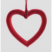 13cm Felt Heart Decoration Burgund