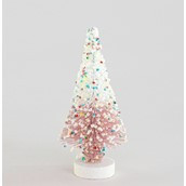 22cm Ice Tree Ornament Pink/White