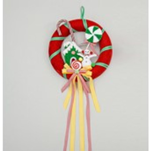 95cm Fabric Candy Wreath/Ribbon