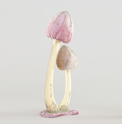 44cm Fabric Toadstall Orn. Pink/Ch