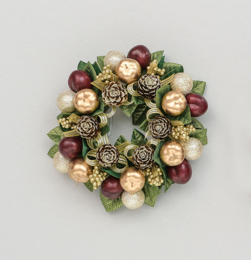 3" Fruit/Ribbon C/R Gold/Burgundy