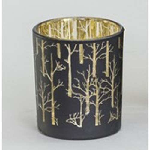 8cm Glass Tree Pattern C/H Black