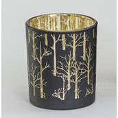 8cm Glass Tree Pattern C/H Black