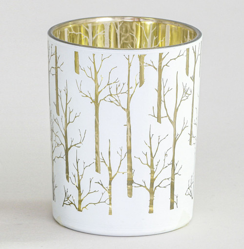 12cm Glass Tree Pattern C/H White