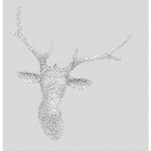 8" Glitter Reindeer Head Dec Silve