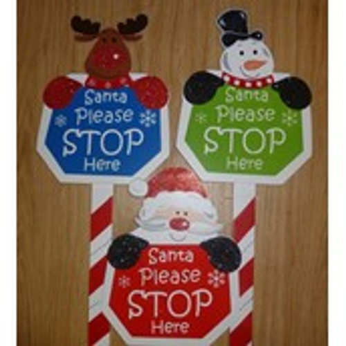 Santa Stop Signs 3 Designs